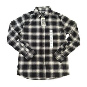 Eddie Bauer Men’s S Caviar Jackson Plaid Flannel Long Sleeve Button Up $75 NWT